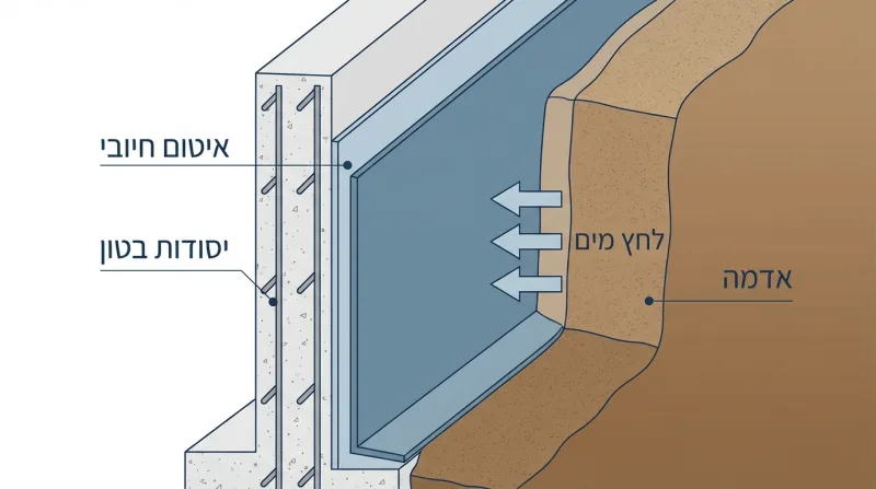 איטום חיובי ליסודות המבנה